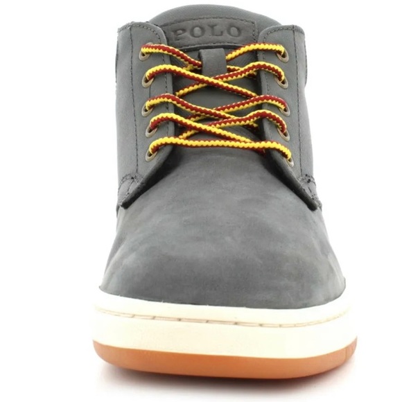 🆕Polo Ralph Lauren leather & synthetic ankle SNEAKER BOOT-BO-LCB gray/wht/blk 8 - Picture 10 of 13